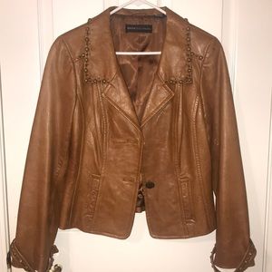 Dana Buchman tan leather jacket